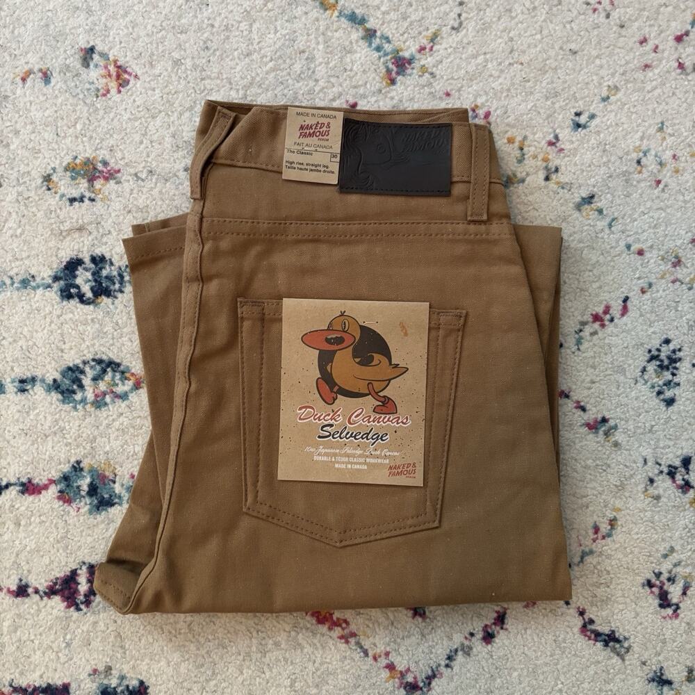 Naked & Famous Duck Canvas Selvedge Jeans Womens 30 High Rise Classic Straight